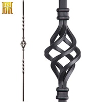 Balustres en fer forgé noir satiné au design contemporain, à torsades simples et doubles, résistants à la rouille, pour escaliers d'appartement