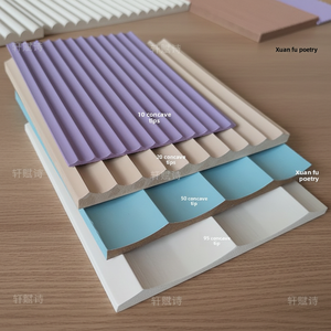 Panneau à vagues personnalisé en bois massif Emboîtement étanche à l'humidité moderne <span class=keywords><strong>Image</strong></span> décorative gaufrée Panneaux muraux cannelés incurvés pour hôtel - Product Image 1
