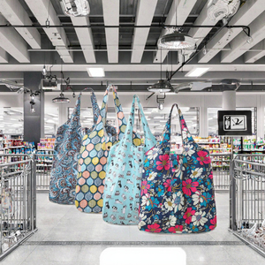 Heavy Duty Eco-Friendly Ripstop Polyester <b>Foldable</b> Tote <b>Bags</b> Cute Geometric Supermarket Grocery Gift <b>Bags</b> Washable Nylon - Product Image 2