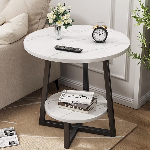 Modern C Shaped Metal End Table & Side Table for Living Room Bedroom Bathroom Sofa Cabinet Small Coffee Table Corner