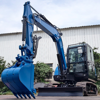 Excavatrice chinoise de 6 tonnes avec moteur Yanmar, grande cabine, pour la construction et l'agriculture