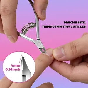 Lbtnail G02 4mm Stainless Steel <b>Cuticle</b> <b>Nippers</b> with Spring for Hand and Foot Nail Care - Product Image 3