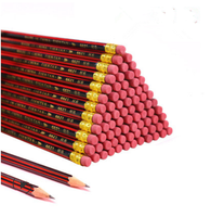 HB crayon classique rouge peinture croquis crayon en bois avec tête de gomme pour fournitures de bureau