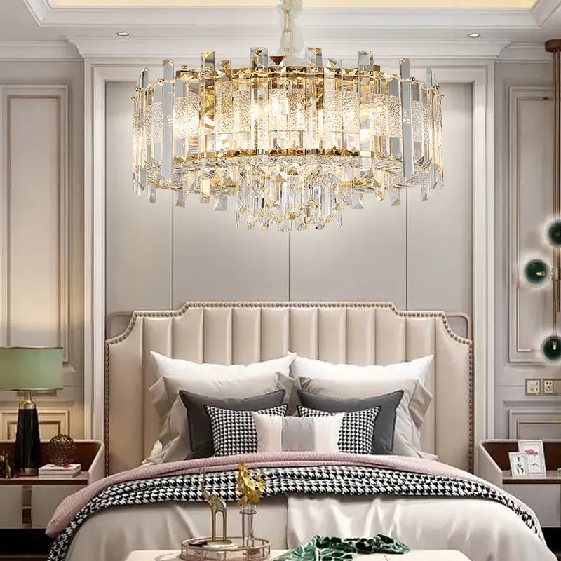 Modern Special Simple Transparent Nordic Gold Crystal Chandelier for Hotel Event Decoration Lighting Living Room