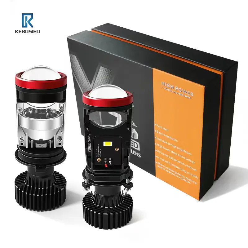 Kebosied y7d tự động dẫn đèn pha với ống kính H4 bóng đèn sửa đổi siêu sáng tập trung công suất cao tích hợp đèn pha Laser