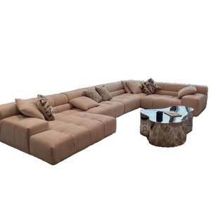 Chính hãng da Ý tối giản <span class=keywords><strong>sofa</strong></span> <span class=keywords><strong>Set</strong></span> với miếng bọt biển điền Màu Đỏ phòng khách Puff <span class=keywords><strong>sofa</strong></span> <span class=keywords><strong>2025</strong></span> mới - Product Image 5