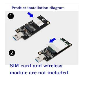 อะแดปเตอร์ <span class=keywords><strong>M</strong></span>.<span class=keywords><strong>2</strong></span> NGFF คีย์ B ไปยัง USB 3.0พร้อมช่องใส่ซิม6Pin สำหรับโมดูล3G 4G WWAN/LTE - Product Image 5