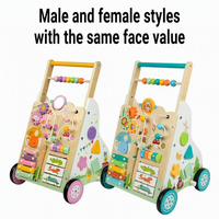 Porteur en bois pour bébé avec xylophone, labyrinthe de perles et trieur de formes, jouet sensoriel pour la motricité fine, pour tout-petits garçons et filles, CE CPC, vente en gros, OEM, personnalisé