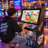 Joy2fun Borne d'arcade verticale 32 pouces, console vidéo de combat 2 joueurs, machine de jeu 3D pour la maison et les centres commerciaux
