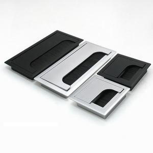 Œillets de câble carrés en plastique rabattables avec brosse pour <span class=keywords><strong>bureau</strong></span> à domicile, hôtel, hôpital, appartement, ordinateur - Product Image 1