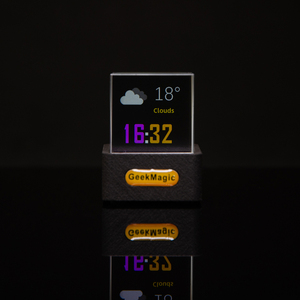 Station météo intelligente WIFI miniature de bureau avec horloge, affichage photo en cube de cristal holographique, animations GIF et album pour la maison et le bureau - Product Image 6