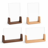 Cadre en acrylique double face de qualité supérieure avec base en bois de noyer et en bois de hêtre