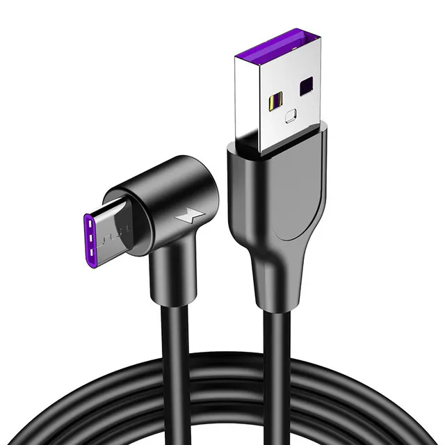 90 Degree 5A Cable Super Charge Usb C Charging Cord Phone Charger Kabel Usb Tipe C for Xiaomi Redmi Note 7s 7 Pro K20 Pro Mi9 SE