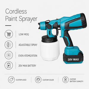 <span class=keywords><strong>Pistolet</strong></span> de peinture HVLP sans fil professionnel 20V MAX, grande capacité 800 ml, pour bois, meubles, décoration murale, fabrication OEM, fourniture OEM - Product Image 1