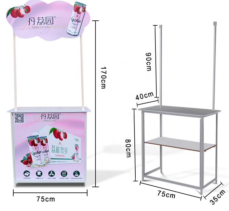 Mobile Portable Promotional Table Display Stand Rack