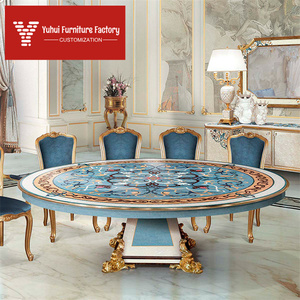 <span class=keywords><strong>Tavolo</strong></span> da Pranzo Circolare di Lusso Neoclassico, Sedie da Pranzo, <span class=keywords><strong>Tavolo</strong></span> da Pranzo in Stile Francese, Personalizzazione Mobili per Sala da Pranzo di Villa - Product Image 1