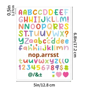 Lettre autocollants Alphabet autocollants 0.5 pouces vinyle autocollant auto-adhésif pour bouteilles d'eau tasse boîte aux lettres ferraille réservation - Product Image 3