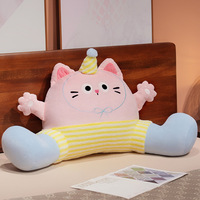 Coussin de dossier de chaise, coussin de lecture pour lit, coussin de dossier de canapé, motif animal brodé, style dessin animé, pour dortoir