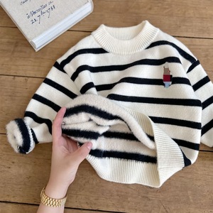 Child Star Circle Knitted Sweater Thickened Warm Pullover For Girls Autumn Winter Full Sleeve With Label - Product Image 2
