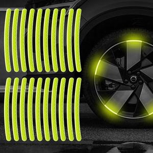 20 autocollants réfléchissants brillants pour jantes de voiture, bandes décoratives pour auto, autocollants de sécurité nocturne pour voiture et moto - Product Image 1