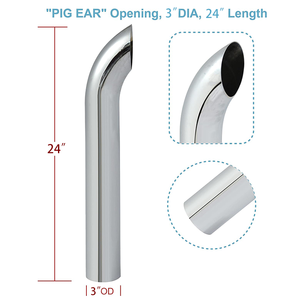 <span class=keywords><strong>ปลาย</strong></span>เรียบแบบกำหนดเอง ยาว 24 นิ้ว เส้นผ่านศูนย์กลางภายนอก 3 นิ้ว <span class=keywords><strong>ท่อ</strong></span>ไอเสียโค้งแบบโครเมียมสำหรับรถบรรทุกหนัก - Product Image 2