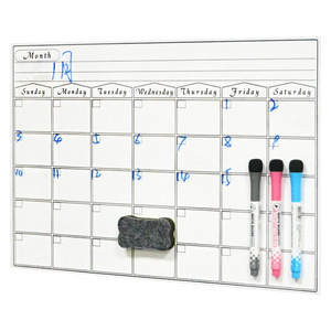 Calendrier magnétique effaçable à sec personnalisé, tableau blanc pour réfrigérateur, organisateur mensuel, planificateur d'horaires, aimant, tableau blanc - Product Image 1