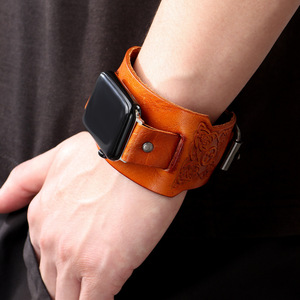 สายหนังแท้สำหรับ Apple Watch ขนาด 20 มม. สไตล์หรูหรา สำหรับสมาร์ทวอทช์ - Product Image 2