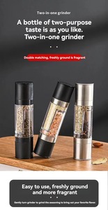 2 in 1 Stainless Steel Salt and <b>Pepper</b> <b>Grinder</b> Adjustable Manual Spice Mill Transparent Seasoning Shaker for Kitchen - Product Image 6
