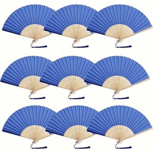 Boutique Gift Bamboo Hand Fan Beige Folding Fan Carved with Folk Art Flower Love <b>Pattern</b> Portable <b>Paper</b> Material Business Use - Product Image 3