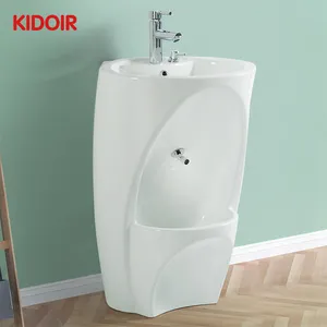 Kidoir Wholesales Muslim Islamic Mosque Ceramic Wudu Foot Wash Basin Floor Mounted Dual Level Foot Washing Station Sink