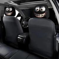 Taie d'oreiller de voiture imprimée drôle motif double face respirant housse de coussin décorative élastique lavable housses d'appui-tête de voiture