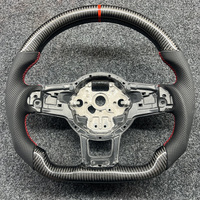 Volant Sport en fibre de carbone demi-cuir pour VW Volkswagen Golf 5 6 7 R MK5 MK6 MK7 MK7.5 Gti Polo Passat CC B8 B6