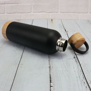 Hot Sales 500ml Double Wall Stainless Steel Vacuum <b>Flask</b> Water Bottle Bamboo Lid/Base Customized Logo Thermal Wholesale - Product Image 5