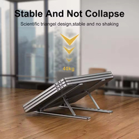 Support portable pour ordinateur portable réglable en hauteur, support vertical pour ordinateur portable en alliage d'aluminium, support de refroidissement