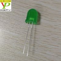 Led verte de la diode 10mm LED LED dôme-plafonné ronde de 10mm avec la lentille diffuse etc. de couleur verte.