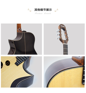 <span class=keywords><strong>Guitarra</strong></span> Acústica Sólida de Alta Calidad, Diseño de Apoyabrazos Único y Novedoso, Hecha a Mano, Geake JD-620C de 40 Pulgadas, Tres Orificios de Sonido - Product Image 4