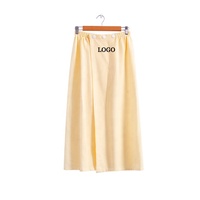 En gros, Serviette de bain enveloppante gaufrée SPA avec logo brodé personnalisé, à boutons réglables, douce, blanche et rose