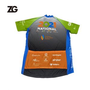 Maillots de cyclisme personnalisés à séchage rapide avec col zippé / Maillot de cyclisme professionnel personnalisé à manches courtes pour hommes - Product Image 6