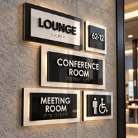Expédition rapide, plaque de porte personnalisée avec numéro de maison éclairé par LED, métal, acrylique, 3D, numéros d'adresse, logo mural pour hôtel, maison