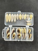 Kit de leurres métalliques assortis avec boîte à pêche, ensemble d'appâts rotatifs réfléchissants pour la pêche au bar, à la truite, en eau douce et en eau salée