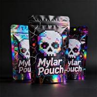 Sachets de feuille d'aluminium à impression numérique à faible quantité minimale de commande avec logo personnalisé, fermeture à glissière auto-scellante à chaud, pochette debout anti-odeur pour aliments, sac en mylar à fermeture éclair