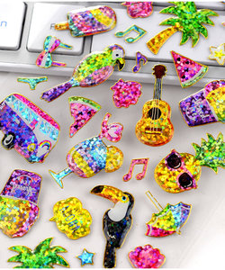 Pegatinas de Cristal WOWEI con Lámina Dorada, Láser Brillante y Pegatinas de Frutas Estereoscópicas 3D, Decoraciones de Diamantes de Colores - Product Image 3