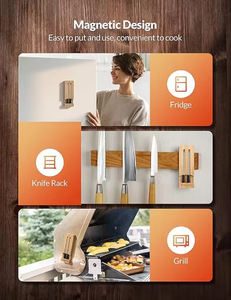 Termómetro Digital Inalámbrico Inteligente para Carne con 2 Sondas, Transmisión Bluetooth Estable, Base Magnética de Carga, Alarma, para Barbacoa, Parrilla, Ahumador, Metálico - Product Image 3