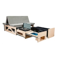 Cama Plegable Moderna de Madera Maciza con Compartimento de Almacenamiento, Deformable y para Acampar en el Auto, OEM/ODM