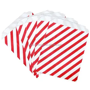 Ok 5x7 pollici sacchetti di carta per caramelle a righe natalizie sacchetti di carta per feste