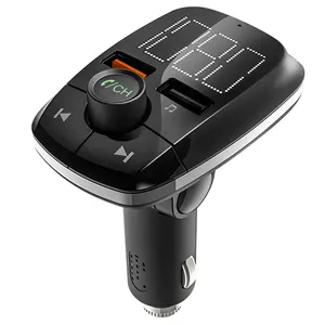 AGETUNR T50 Adaptor Tanpa Tangan, Pemutar Mp3, Perlengkapan Mobil OEM, Pengisi Daya USB Ganda, Tampilan Besar, Pemancar FM Bluetooth