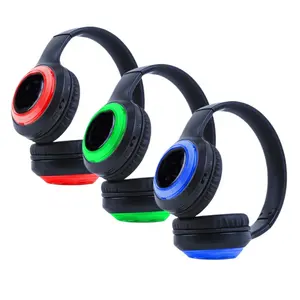 Headphone nirkabel disko diam, headphone nirkabel elektronik dengan lampu Led dan 3 atau lebih Saluran