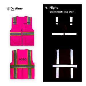 เสื้อกั๊กนิรภัยสะท้อนแสงสีแดงเรืองแสงแบบปรับได้ ผลิตจากโรงงานโดยตรง ปรับแต่งได้ตามต้องการ พร้อมโลโก้สะท้อนแสง - Product Image 6