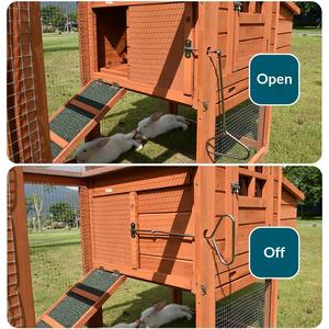 Grande Pollaio Esterno in Legno Massello, Gabbia per Piccioni e Conigli, Cuccia per Gatti Stile Fattoria Senza Chiusura - Product Image 3