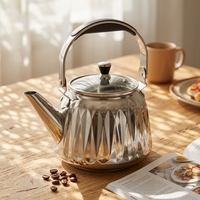 Bouilloire à eau en acier inoxydable de style moderne, design coréen, compatible induction et pratique pour la maison